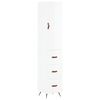 vidaXL Buffet haut Blanc brillant 34,5x34x180 cm Bois d'ing&eacute;nierie