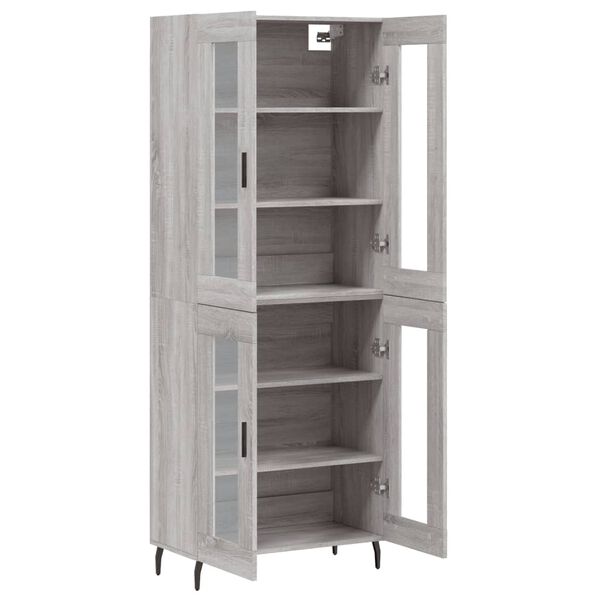 vidaXL Buffet haut Sonoma gris 69,5x34x180 cm Bois d'ing&eacute;nierie