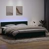vidaXL Sommier &agrave; lattes de lit et matelas et LED vert fonc&eacute; 200x210cm velours