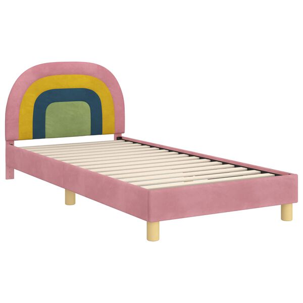vidaXL Cadre de lit pour enfants avec tête de lit Rose 80 x 200 cm
