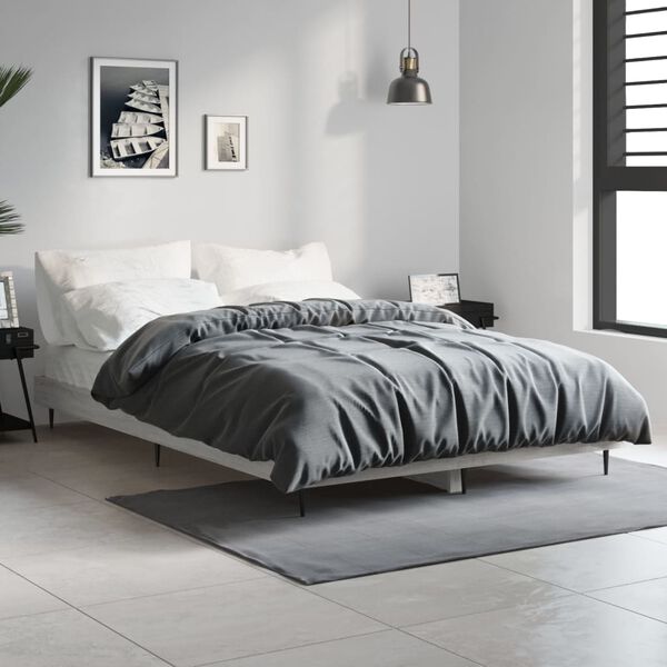 vidaXL Cadre de lit sans matelas sonoma gris 120x190 cm