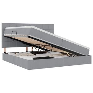 vidaXL Lit avec rangement et LED Gris clair 200 x 200 cm Polyester