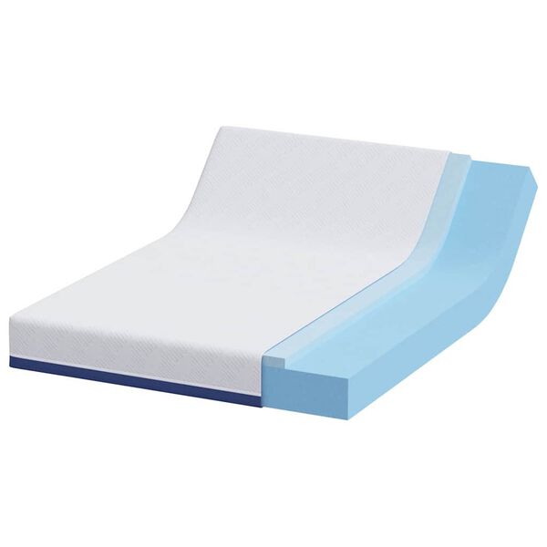 vidaXL Matelas Blanc et Bleu 140 x 200 cm Tissu jacquard