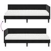 vidaXL Cadre de lit d'angle avec matelas Autre 2 pcs Noir Velours