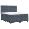 vidaXL Lit boxspring avec matelas Gris fonc&eacute; 140 x 190 cm Velours