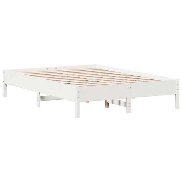 vidaXL Cadre de lit sans matelas blanc 150x200 cm bois de pin massif