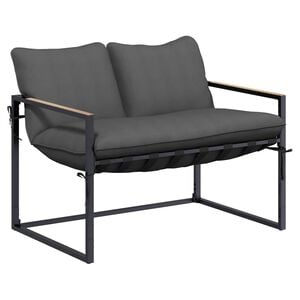 vidaXL Ensemble de canap&eacute; de jardin Noir et anthracite Acier