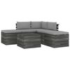 vidaXL Salon palette de jardin 6 pcs avec coussins Bois de pin massif