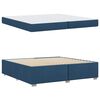vidaXL Cadre de lit avec matelas Bleu 200 x 200 cm tissu