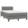 vidaXL Sommier &agrave; lattes de lit avec matelas gris fonc&eacute; 120x190cm tissu