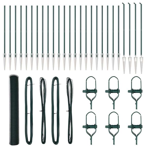 vidaXL Cl&ocirc;ture avec poteaux Vert 1.2 x 50 m Acier recouvert de PVC