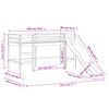 vidaXL Lit mezzanine enfants avec rideaux sans matelas 90x190 cm