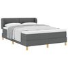 vidaXL Lit &agrave; ressorts avec t&ecirc;te de lit Gris fonc&eacute; 140 x 190 cm tissu