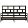 vidaXL Cadre de lit sans matelas noir bois massif 200x200 cm