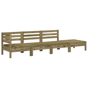 vidaXL Canap&eacute; de jardin 4 places bois de pin impr&eacute;gn&eacute;