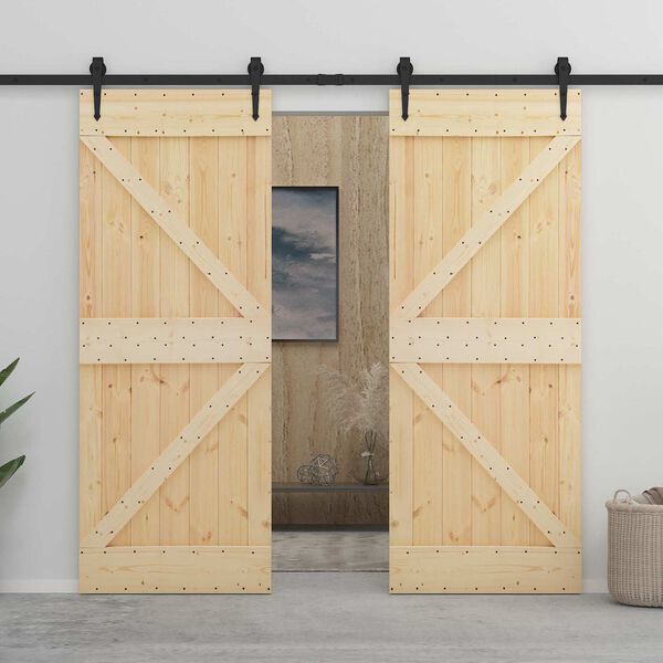 vidaXL Porte NARVIK Naturel 90 x 210 cm Bois de pin massif