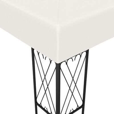 vidaXL Tonnelle avec guirlande lumineuse à LED 3x3 m Crème Tissu