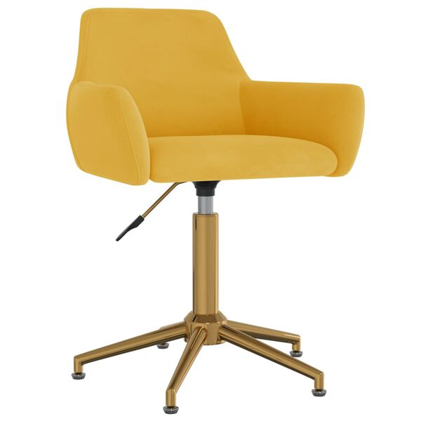 vidaXL Chaises &agrave; manger pivotantes lot de 4 Jaune Velours