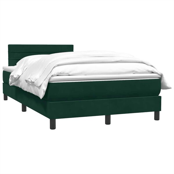 vidaXL Sommier &agrave; lattes de lit et matelas vert fonc&eacute; 120x220cm velours
