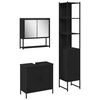 vidaXL Ensemble de mobilier de salle de bain avec &eacute;tag&egrave;re 3 pcs Noir