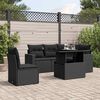 vidaXL Salon de jardin 6 pcs avec coussins noir r&eacute;sine tress&eacute;e