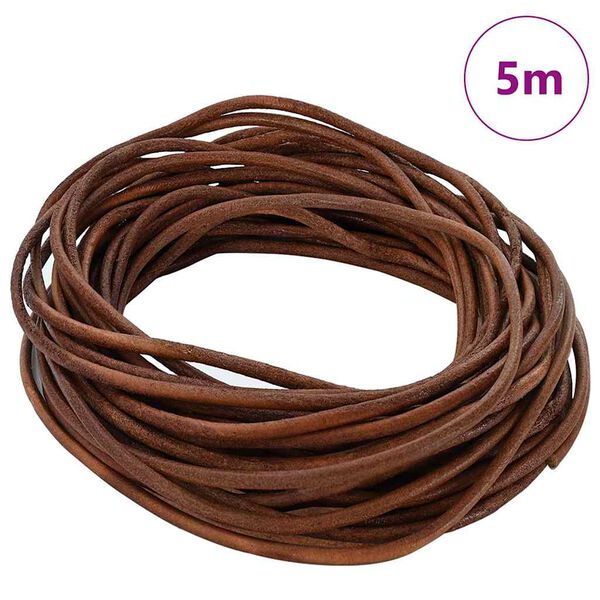 vidaXL Corde en Cuir Marron Clair Ø3 mm x 5 m Cuir