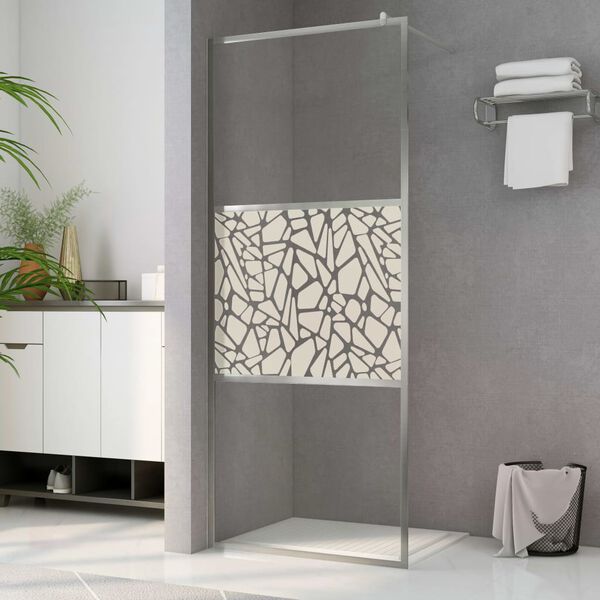 vidaXL Paroi de douche à l'italienne à verre ESG pierre 90x195 cm
