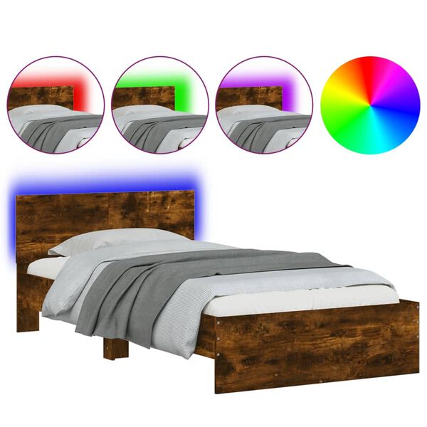 vidaXL Cadre de lit sans matelas avec lumi&egrave;res LED 100x200 cm