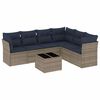 vidaXL Ensemble de canap&eacute; de jardin 7 pcs avec coussins gris r&eacute;sine tress&eacute;e