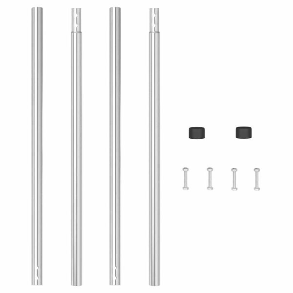 vidaXL Poteaux de clôture 2 pcs Argent Acier peint par poudre