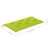 vidaXL Banc de jardin avec coussin vert vif 112 cm Bois de teck massif