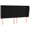 vidaXL T&ecirc;te de lit avec oreilles Noir 163x23x118/128 cm Velours
