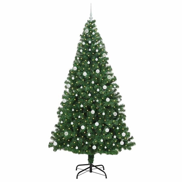 vidaXL Sapin de No&euml;l artificiel Vert 240 cm PVC, Acier et Plastique