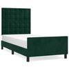 vidaXL Cadre de lit sans matelas vert fonc&eacute; 90x200 cm velours