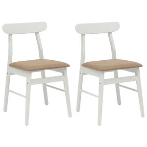 vidaXL Chaise de salle &agrave; manger 2 pcs Blanc et marron
