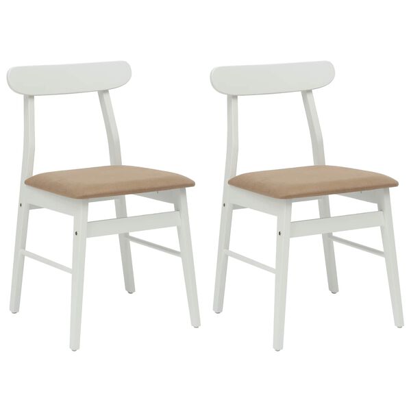 vidaXL Chaise de salle à manger 2 pcs Blanc et marron