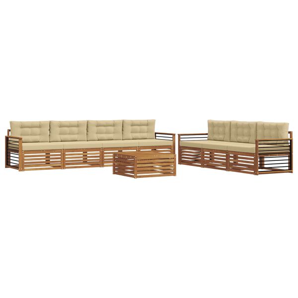 vidaXL Ensemble de canap&eacute;s d'ext&eacute;rieur 8 pcs Naturel et Beige