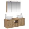 vidaXL Ensemble d'armoire de salle de bain 4 pc Ch&ecirc;ne artisanal