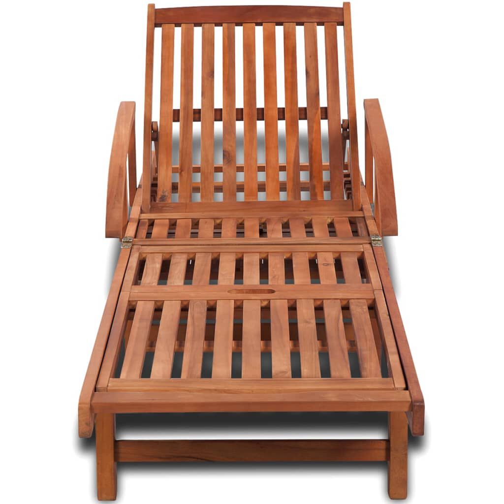 Chaise Longue Basculante En Bois D'acacia VidaXL – Jardin, Patio, 149x60x86cm, Style Rustique - 10
