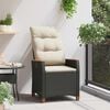 vidaXL Chaise de jardin inclinable Noir et Cr&egrave;me 64 x 57,5 x 112 cm