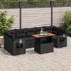 vidaXL Salon de jardin 8 pcs avec coussins noir r&eacute;sine tress&eacute;e