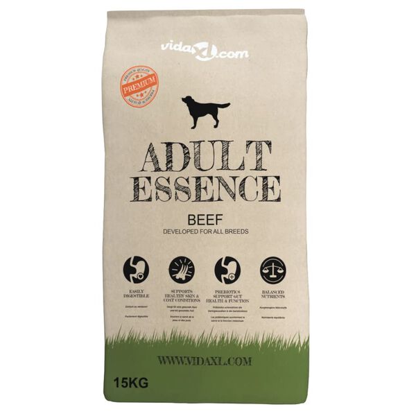 vidaXL Nourriture sèche pour chiens Adult Essence Beef 2 pcs 30 kg