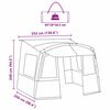 vidaXL Tente de hayon pour caravane avec toit Bleu 352 x 250 x 240 cm