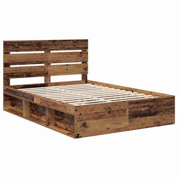 vidaXL Cadre de lit Bois ancien 160 x 200 cm Bois de pin massif