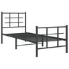 vidaXL Cadre de lit m&eacute;tal sans matelas avec pied de lit noir 75x190 cm