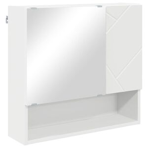 vidaXL Armoire Miroir Blanc 59 x 17 x 55 cm Bois d'ing&eacute;nierie