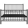 vidaXL Cadre de lit métal sans matelas avec pied de lit noir 107x203cm