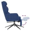 vidaXL Chaise de relaxation avec repose-pied Bleu Tissu