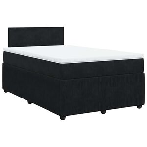vidaXL Sommier &agrave; lattes de lit avec matelas noir 120x190 cm velours