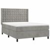 vidaXL Sommier &agrave; lattes de lit et matelas Gris clair 140x190cm Velours